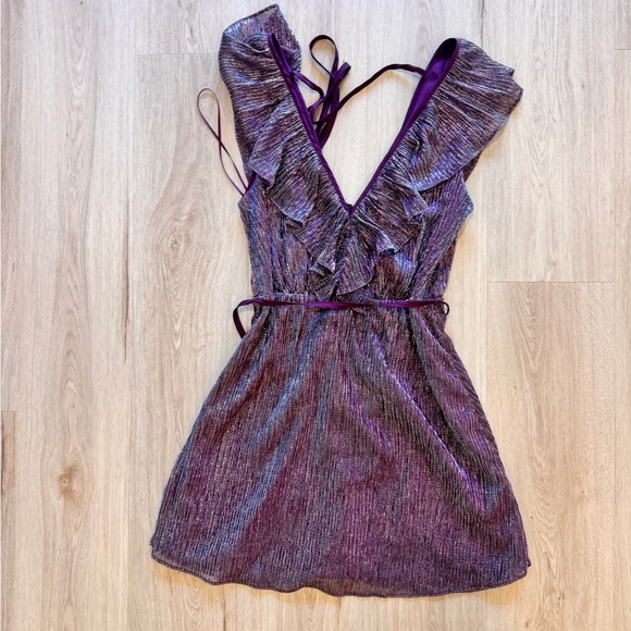 Sparkly Purple Mini Dress - Picture 2 of 4